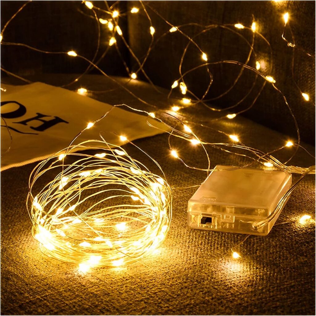 lighting christmas lights with a battery